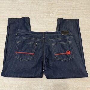 Vintage Mecca Mens Jeans W46xL30 Straight Wide Leg Dark Wash Denim Baggy Y2K